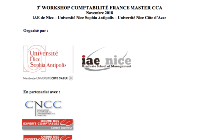 3e Workshop Comptabilité France Master CCA 2018
